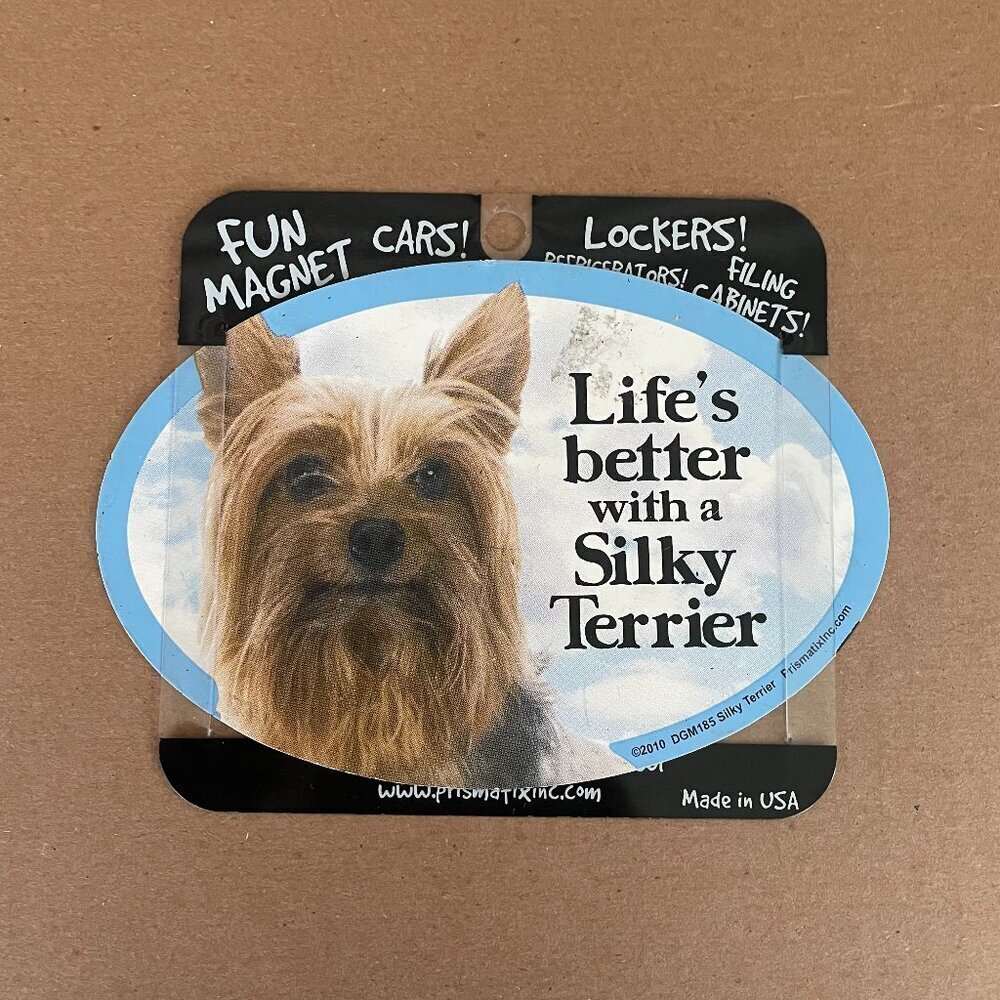 NWT Prismatix Decal Dog Life's Better with a Silky Terrier Magnet